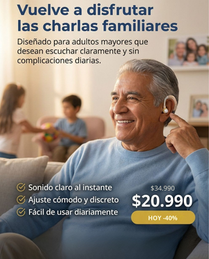 Audífono amplificador recargable