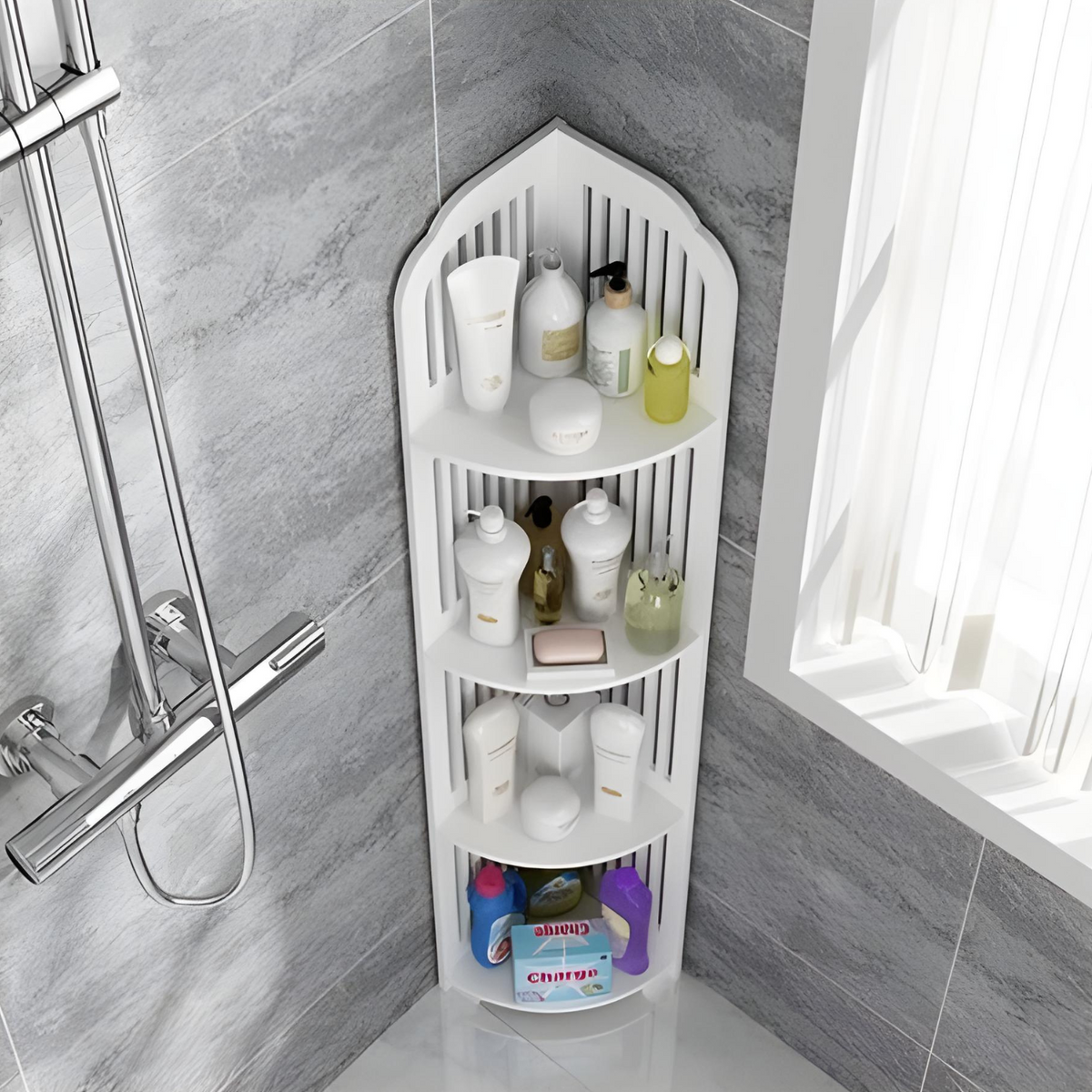 Estante Esquinero de Baño – 4 Niveles