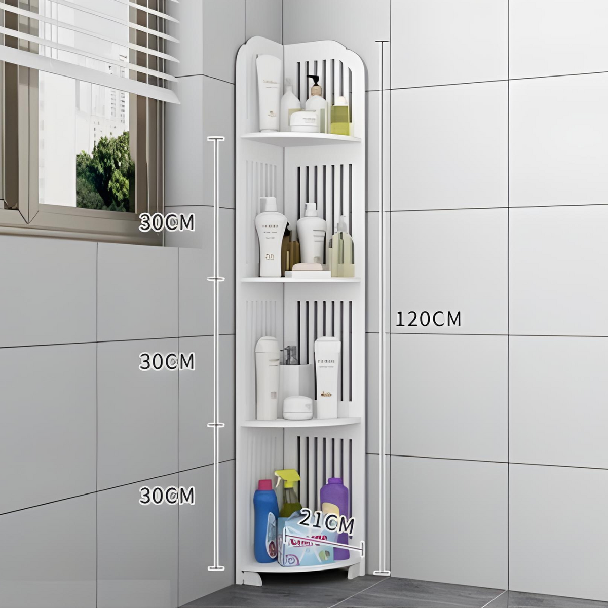 Estante Esquinero de Baño – 4 Niveles
