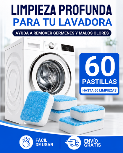 Pack 60 Pastillas Limpia Lavadora