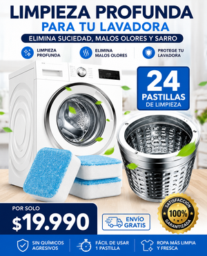 Pack 24 Pastillas Limpia Lavadora