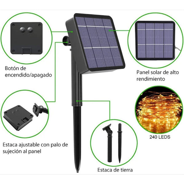 Luces LED con Panel Solar